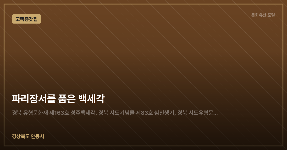 파리장서를 품은 백세각