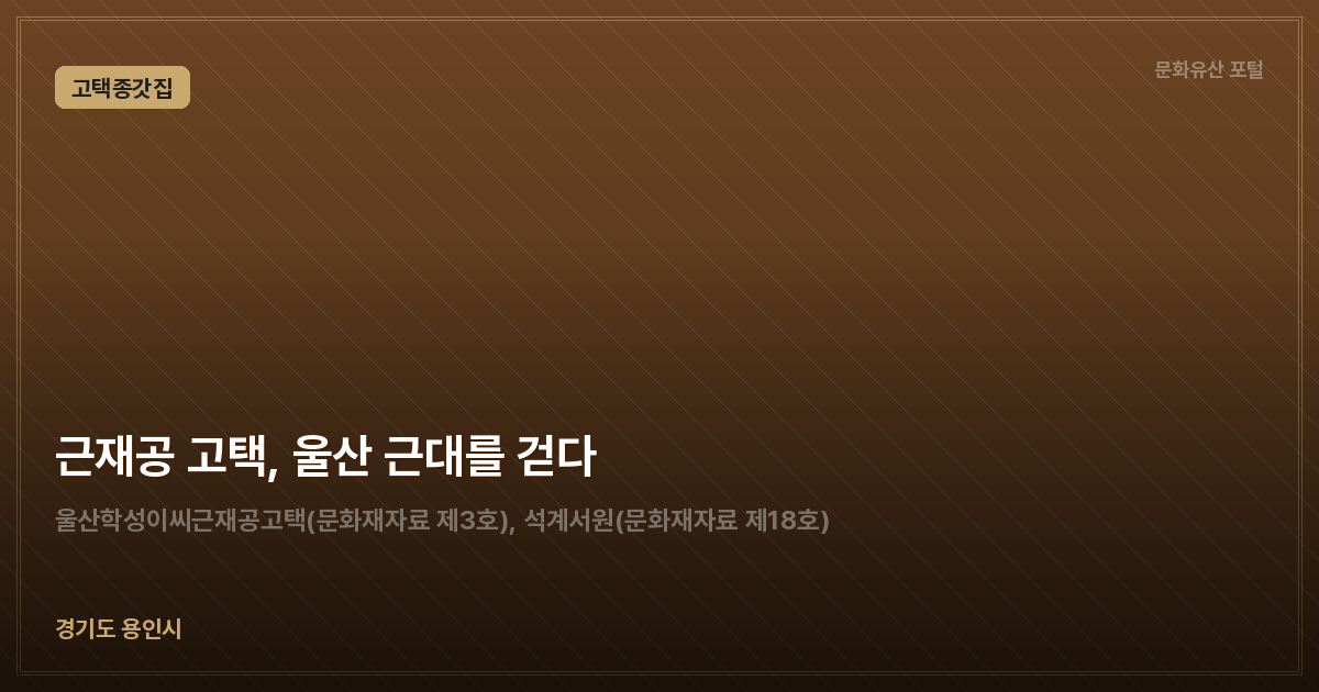 근재공 고택, 울산 근대를 걷다