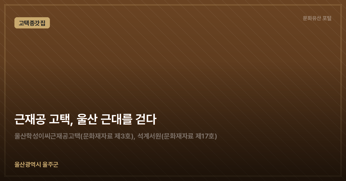 근재공 고택, 울산 근대를 걷다