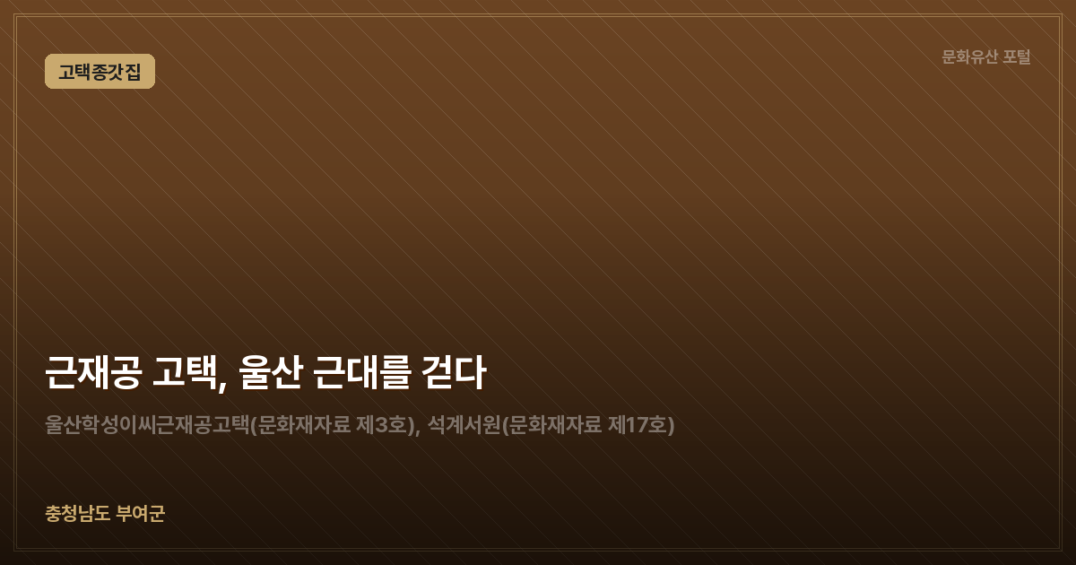 근재공 고택, 울산 근대를 걷다