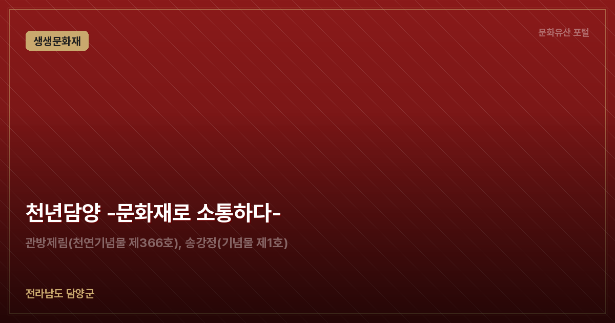 천년담양 -문화재로 소통하다-