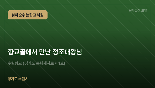 향교골에서 만난 정조대왕님